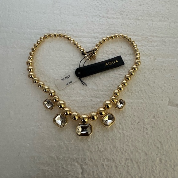 AQUA & BaubleBar Gold Necklace and Earring Set - Picture 2 of 4